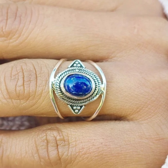 Lapis Lazuli Sterling Silver Ring - Size 7 - Picture 1 of 3